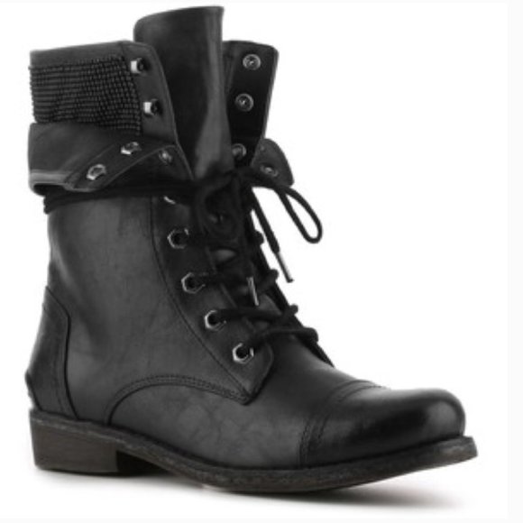 Crown Vintage Rho Black Combat Boots SIZE 7
